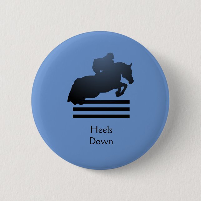  Show jumper clearing an obstacle.   Button (Front)