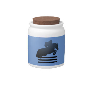  Show jumper clearing an obstacle.     Candy Jar