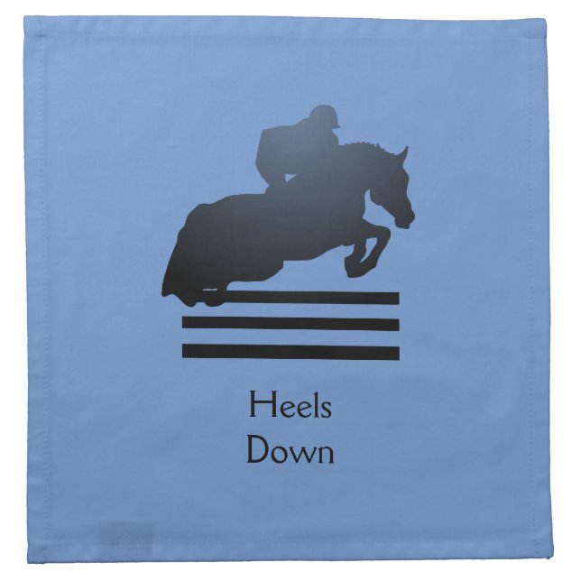  Show jumper clearing an obstacle.    Cloth Napkin (Front)