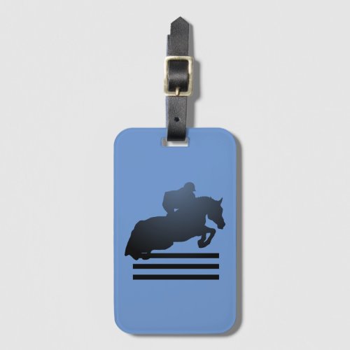  Show jumper clearing an obstacle     Luggage Tag