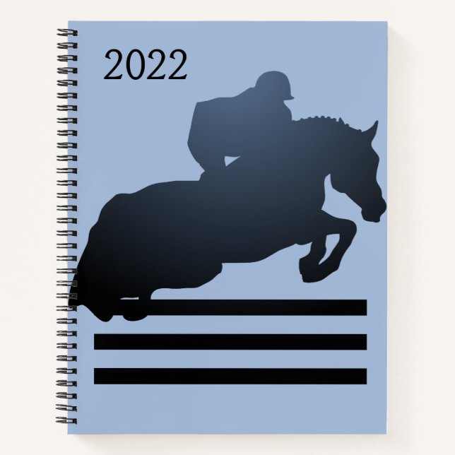 Show jumper clearing an obstacle notebook (Front)