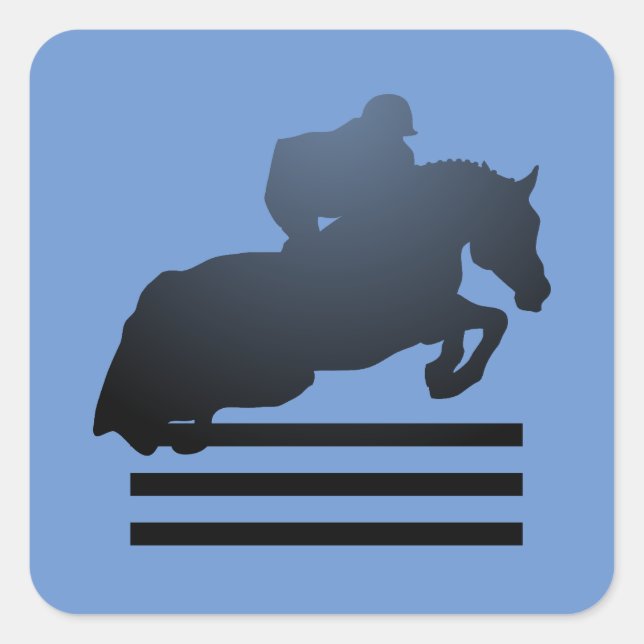  Show jumper clearing an obstacle.    Square Sticker (Front)