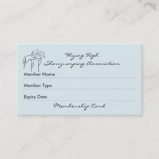 Show jumper club membership business card