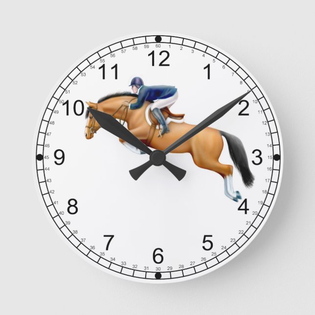 Show Jumper Horse Equestrian Wall Clock (Front)
