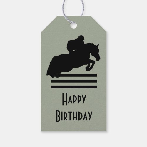 Show Jumper Silhouette for Horse Lovers Birthday Gift Tags
