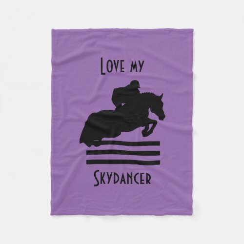 Show Jumper Silhouette for Horse Lovers Fleece Blanket