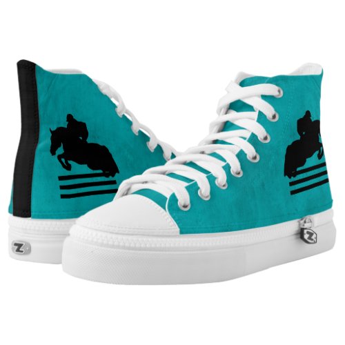 Show Jumper Silhouette for Horse Lovers High_Top Sneakers