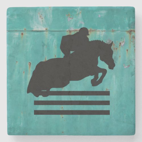 Show Jumper Silhouette for Horse Lovers Stone Coaster