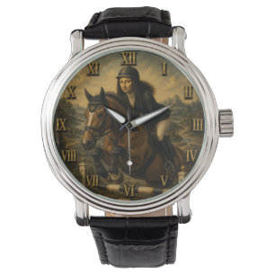 Show Jumping Funny Mona Lisa Horse Lover Gift Watch