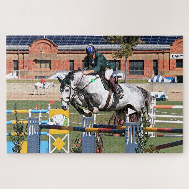 Show jumping horse and rider 3A Jigsaw Puzzle (Horizontal)