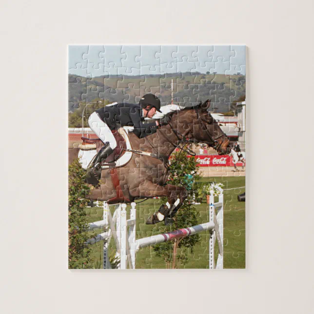 Show jumping horse and rider jigsaw puzzle | Zazzle