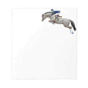 Show Jumping Horse Gray Note Pad