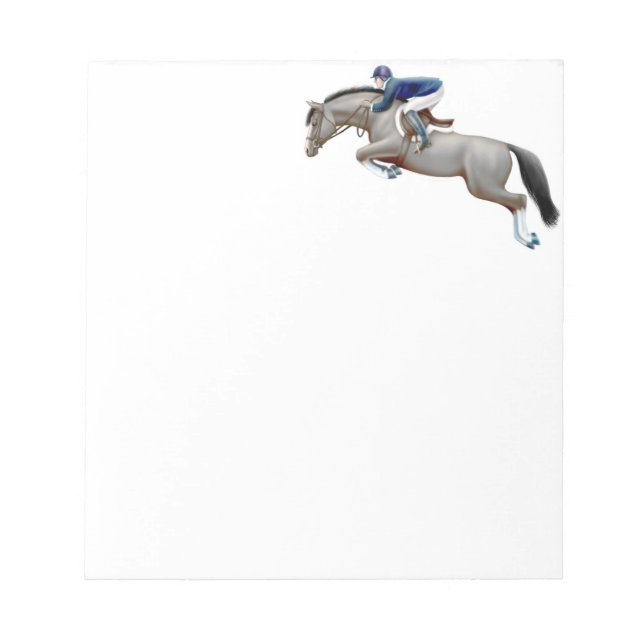 Show Jumping Horse Gray Note Pad (Front)