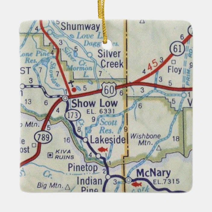 Show Low Az Map Show Low Arizona Christmas Ornament | Zazzle.com