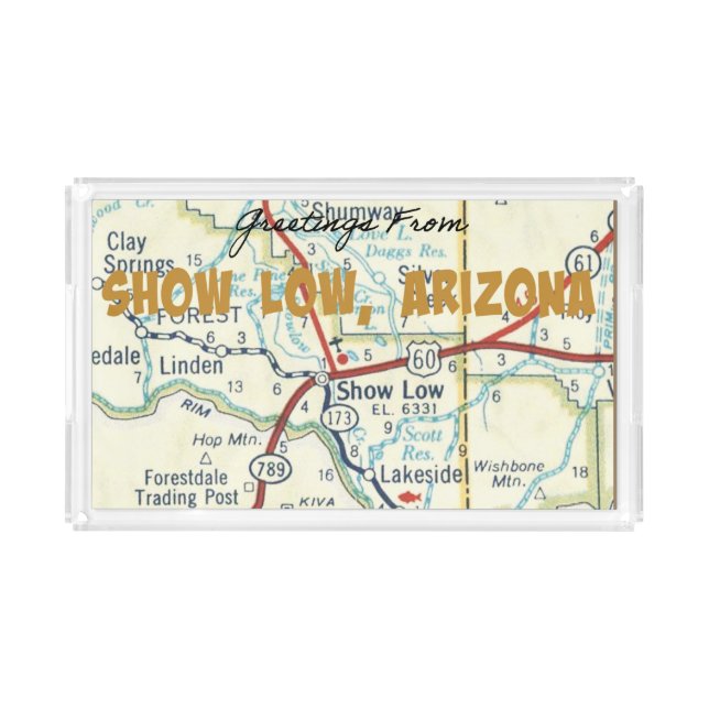 Show Low Arizona Custom Small Rectangle Tray (Front)