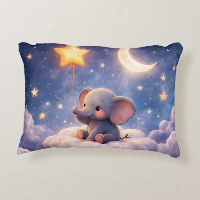 Show me elephant and stars accent cushion (Back)