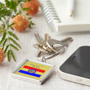 'Show me' Love Missouri Patriotic Keychain