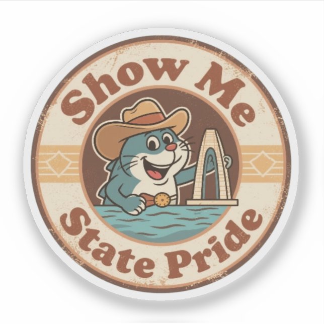 Show Me State Pride_ Missouri Catfish and Arch Art Sticker (Front)