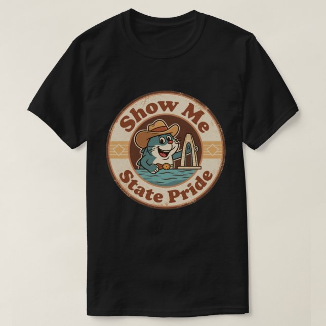 Show Me State Pride_ Missouri Catfish and Arch Art T-Shirt (Design Front)