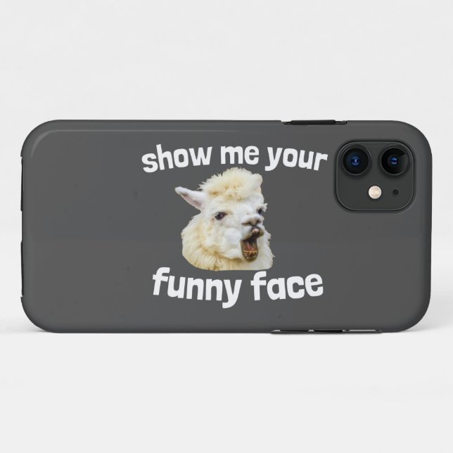 Show me your funny face smiling Alpaca Lama Case-Mate iPhone Case (Back (Horizontal))