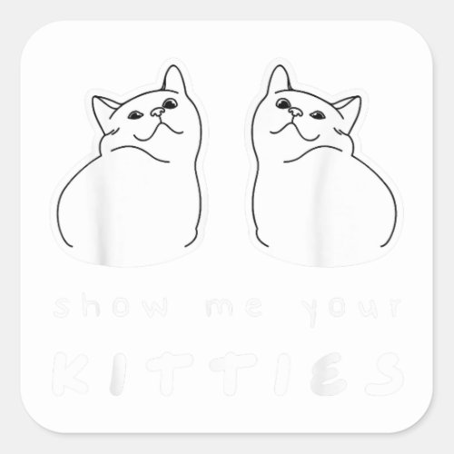 Show Me Your Kitties Cat Bra Costume Funny Cat Lov Square Sticker