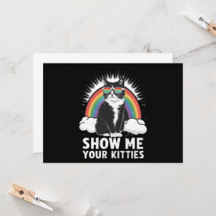 Show Me Your Kitties Funny Lesbian Gay Pride LGBT Invitation