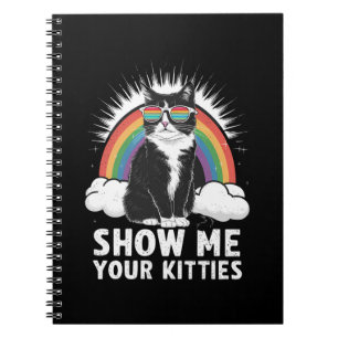 Show Me Your Kitties Funny Lesbian Gay Pride LGBT Notebook