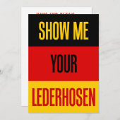 Show Me Your Lederhosen German Flag Funny Invite (Front/Back)