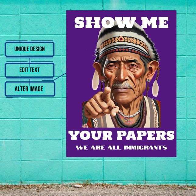 Show Me Your Papers Immigration Male Pointing Poster (Remember that you can INSTANT DOWNLOAD. Look for other variations in the collection.)