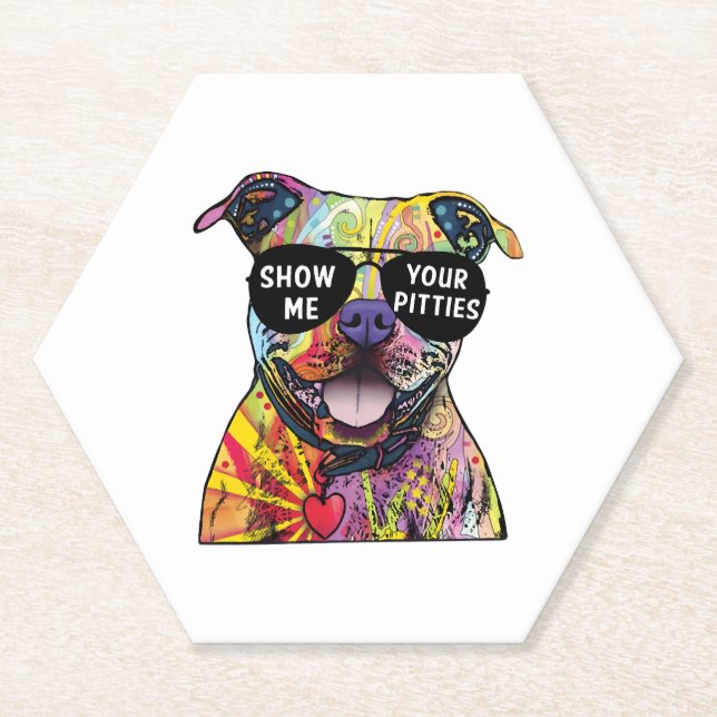 Show Me Your Pitties For Paper Coaster (Front)