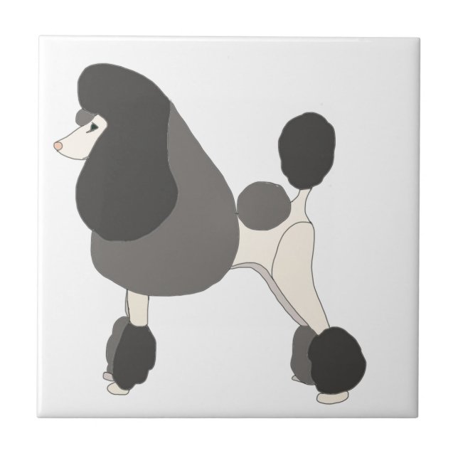 Show Poodle Ceramic Tile (Front)
