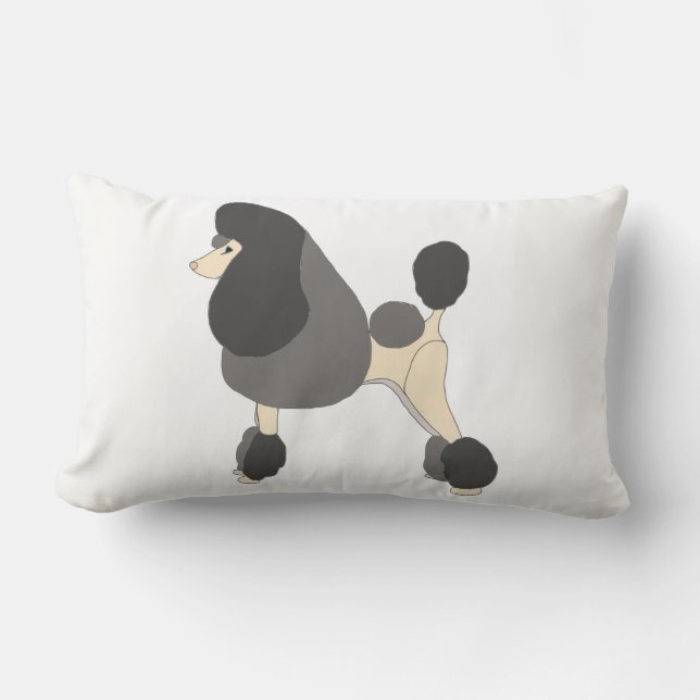 Show Poodle Lumbar Pillow (Front)