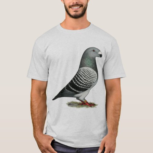 Show Racer Blue Checker Pigeon T_Shirt