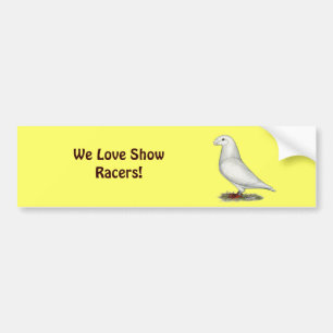 Show Racer White Bumper Sticker