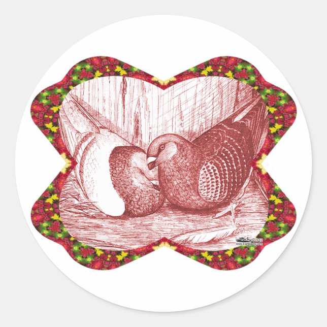 Show Racers In Red Classic Round Sticker (Front)