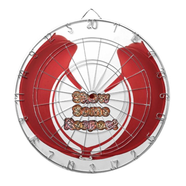 Show Some Respect Art Print Dartboard With Darts (Front)