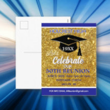 Show stopper Class Reunion invitation post card
