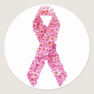 Show Support Breast Cancer Awareness Pink Ribbon Classic Round Sticker
