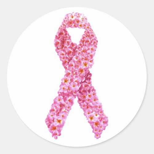 Show Support Breast Cancer Awareness Pink Ribbon Classic Round Sticker