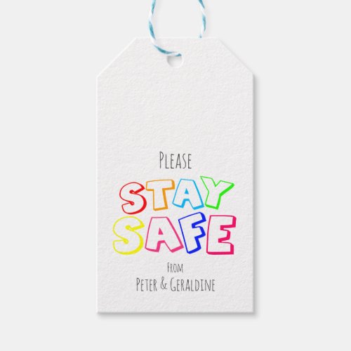 Show You Care Rainbow Colored Stay Safe Gift Tags