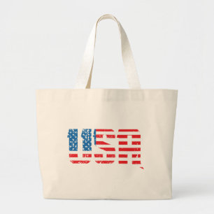 Show your American pride with this bold red, white Large Tote Bag