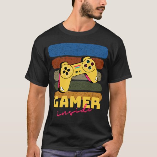 Show Your Gaming Passion with Gamer Inside Design T_Shirt