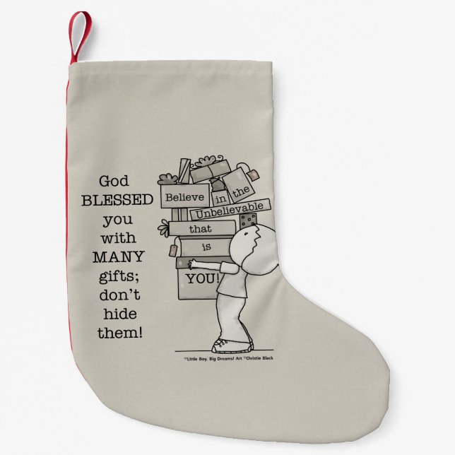 Show Your Gifts Small Christmas Stocking (Front)