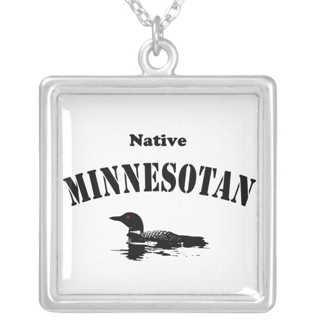 Show Your Minnesota Pride! Silver Plated Necklace (Front)