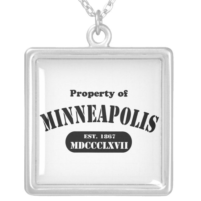 Show Your Minnesota Pride! Silver Plated Necklace (Front)