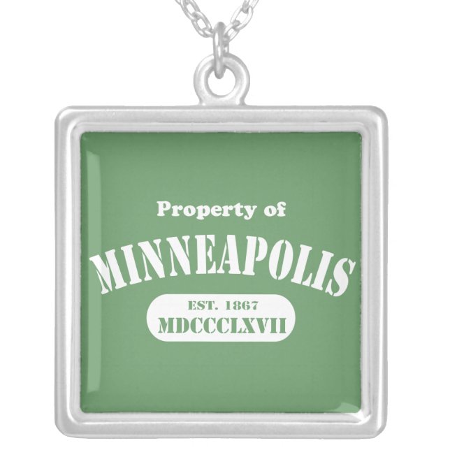 Show Your Minnesota Pride! Silver Plated Necklace (Front)