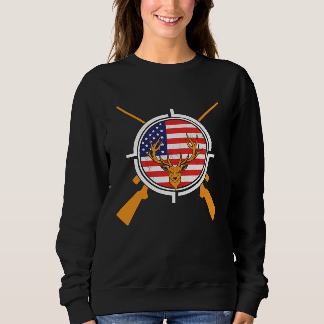 Show Your Passion for Hunting and America with thi Sweatshirt (Front)