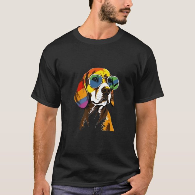 Show Your Pet Pride  Hippie Hippy Beagle T-Shirt (Front)