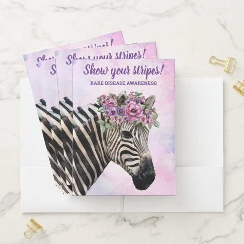 Show Your Stripes Rare Disease Zebra Pocket Folder