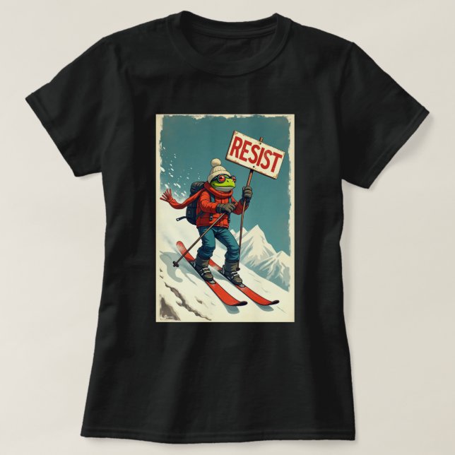 Show your unique style with this fun and bold frog T-Shirt (Design Front)